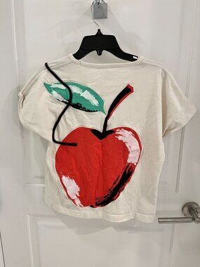 Vintage Michaele Vollbracht Avant Garde Cherry Patchwork Print T Shirt MEDIUM